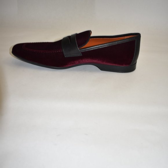 Magnanni Vale Penny Loafer Burgundy Velvet  Size 10 M main image 4